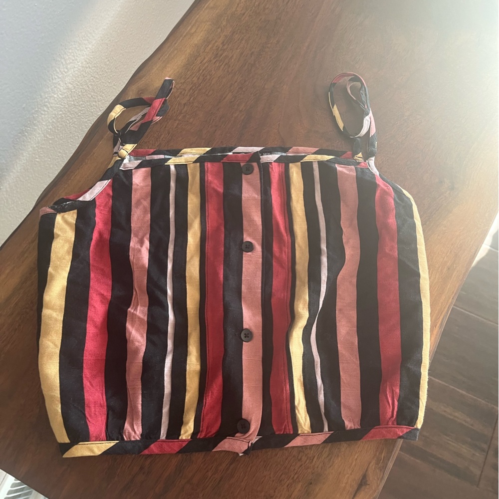 Volcom Loose Fit Multi Colored Striped Tank